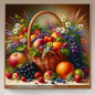 Preview: Diamond Painting Korb mit Obst